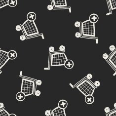 shopping cart doodle drawing seamless pattern background N4