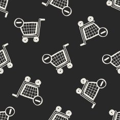 shopping cart doodle drawing seamless pattern background N5
