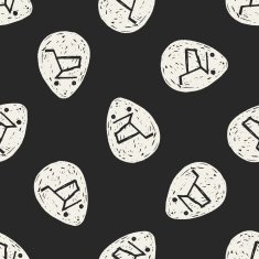 shopping cart doodle drawing seamless pattern background N6