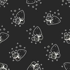 snowman doodle seamless pattern background N2