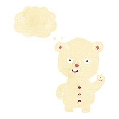 cute cartoon polar bear with thought bubble N4
