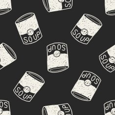 soup doodle seamless pattern background