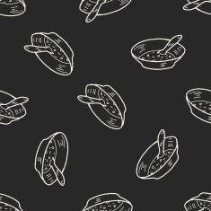 soup doodle seamless pattern background N2