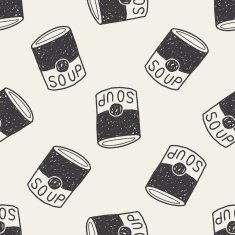 soup doodle seamless pattern background N3