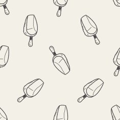 spoon doodle seamless pattern background N4