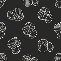 steamed egg doodle seamless pattern background