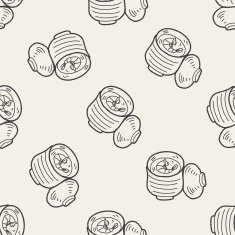 steamed egg doodle seamless pattern background N2