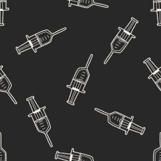 Syringes doodle drawing seamless pattern background