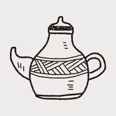tea pot doodle drawing N13