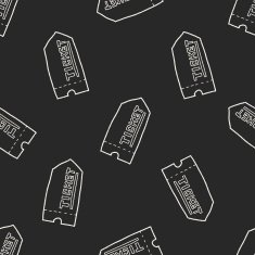 ticket doodle seamless pattern background N5