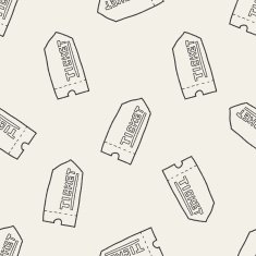 ticket doodle seamless pattern background N6