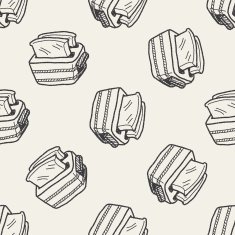 toast doodle drawing seamless pattern background N4