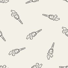 torch doodle seamless pattern background