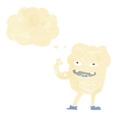 cartoon strong healthy tooth with thought bubble N2