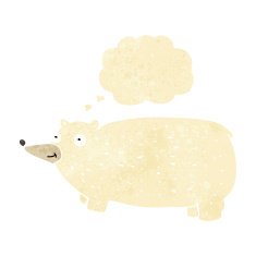 funny cartoon bear with thought bubble N4