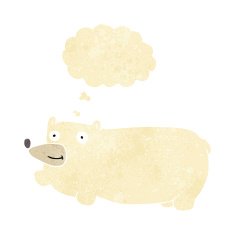 funny cartoon bear with thought bubble N5