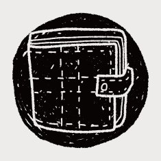 wallet doodle drawing N21