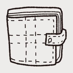 wallet doodle drawing N22