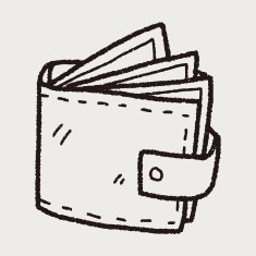 wallet doodle drawing N23