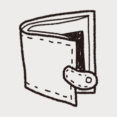 wallet doodle drawing N24