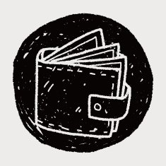wallet doodle drawing N28