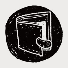 wallet doodle drawing N31
