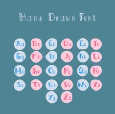 Hand made vector font funny and simple