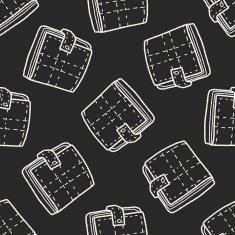 wallet doodle drawing seamless pattern background