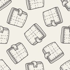 wallet doodle drawing seamless pattern background N2