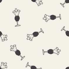 woman clothes doodle seamless pattern background N3