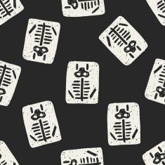 x-ray doodle seamless pattern background