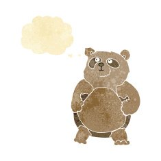 cartoon bear with thought bubble