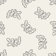 Ginger doodle seamless pattern background