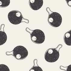 Doodle Table tennis seamless pattern background