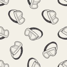 Doodle Goggles seamless pattern background N2