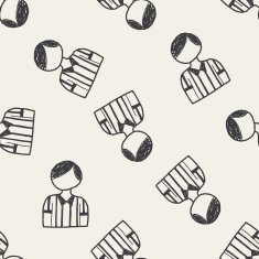 referee doodle seamless pattern background