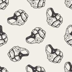 helmet doodle seamless pattern background