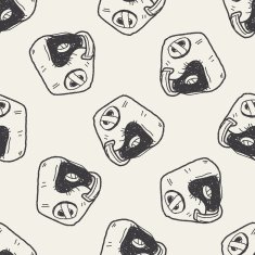 helmet doodle seamless pattern background N2
