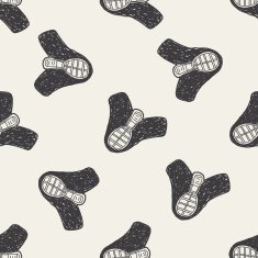 kendo doodle seamless pattern background