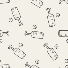 cricket doodle seamless pattern background
