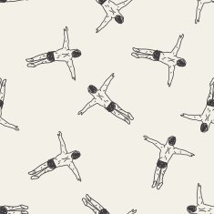 diving doodle seamless pattern background