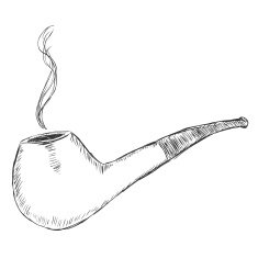 Vector Single Sketch Tobacco Pipe - Bent Apple