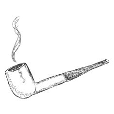 Vector Single Sketch Tobacco Pipe - Billiard