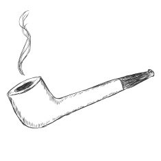 Vector Single Sketch Tobacco Pipe - Liverpool