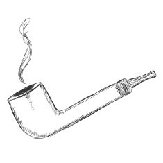 Vector Single Sketch Tobacco Pipe - Lovat