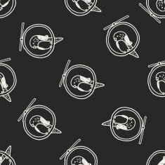 Doodle Bird seamless pattern background