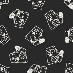doodle pet drug seamless pattern background