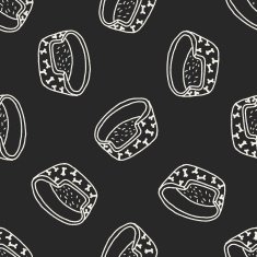 doodle dog bed seamless pattern background
