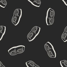 doodle dog food seamless pattern background