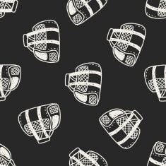 doodle pet carrier seamless pattern background